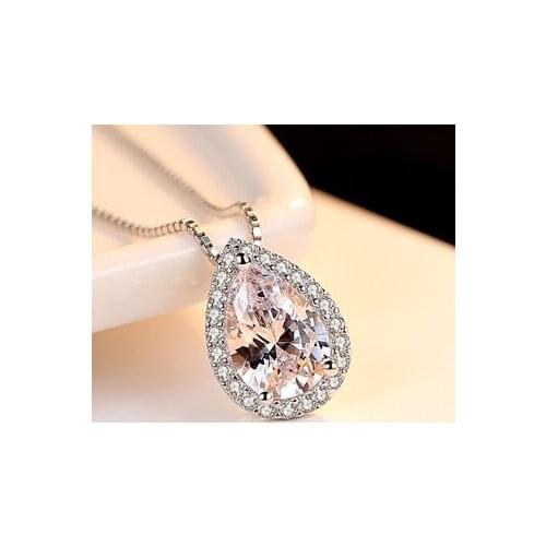 Cute Female Crystal Zircon Stone Necklace New Fashion Wedding Jewelry Big Silver Color Choker Necklaces For Women