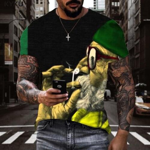 KYKU Portrait T shirt Men Smokes Shirt Print National Flag T-shirts 3d Painting Tshirts Casual Short Sleeve summer Cool Slim