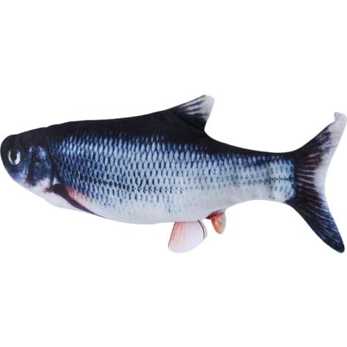 Pet Soft Electronic Fish Shape Cat Toy Electric Usb Charging Simulation Fish Toys Realistic Interactive Wiggle Fish Funny Toy