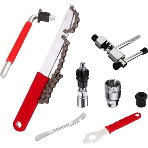 8 Pcs Bicycle Cassette Removal Tool Kits, Bicycle Mountain Bike Repair Tool Chain Whip Bicycle Repair Tool Set