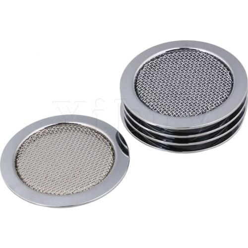 Yibuy 2.36inch Dia Chrome Alloy Dobro Resonator Soundhole Cover Speaker Net Set of 5