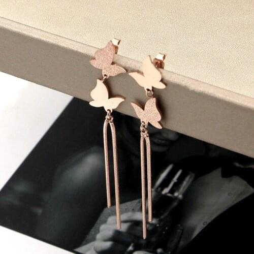 New Drop-Shaped Hanging Black Round Cake Earrings Tide Women Fashion Wwild Earrings Accessories Titanium Steel Jewelry