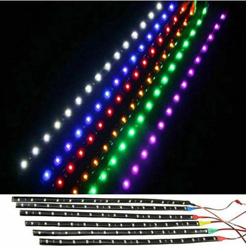 60CM 30LED Motorcycle Underglow Light Strip Light Flexible 12V Bar Under Boat Car LED Strip Neon Light