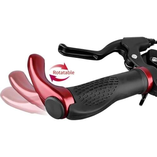 Bicycle Grip Handlebar End Cap Aluminium Alloy Lock Mountain Handle Bar Grip Bike Anti-Skid Rubber Bicycle Skid-Proof Grips -40