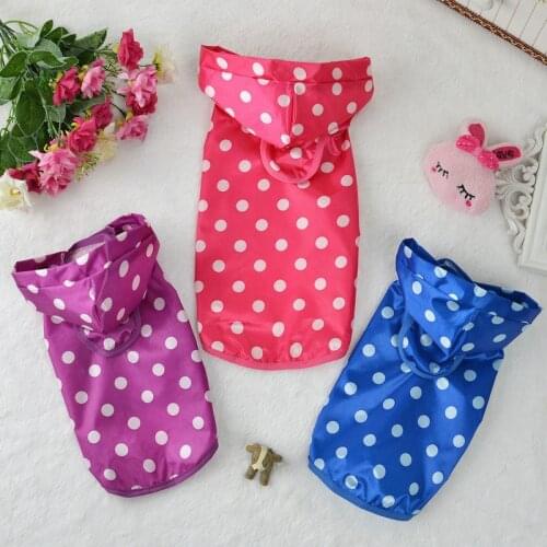 Waterproof Dog Dot Raincoat Clothes Puppy Cat Leisure Hoodies Apparel Rain Coat Jacket Pet Costumes Poncho for Small Dogs Cats