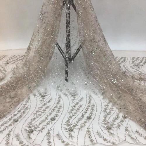 High Quality SYJ-62884 Nigerian French sequins Lace Fabric Luxury embroidered Net Lace fabric