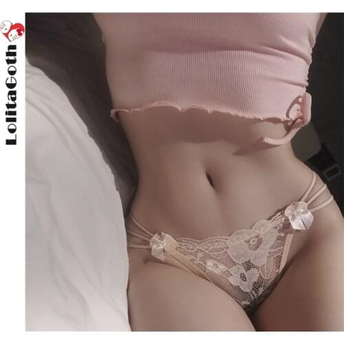 Lolita Japanese Lace Panties Ladies Underwear Sexy Comfortable Straps Ultra-thin Low-waist Breathable Cotton Crotch Briefs