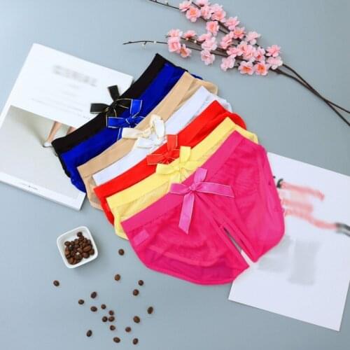 Women Open Sexy Erotic Lingerie Solid Underwear Low-Rise Seamless Transparent Female underwear Panties