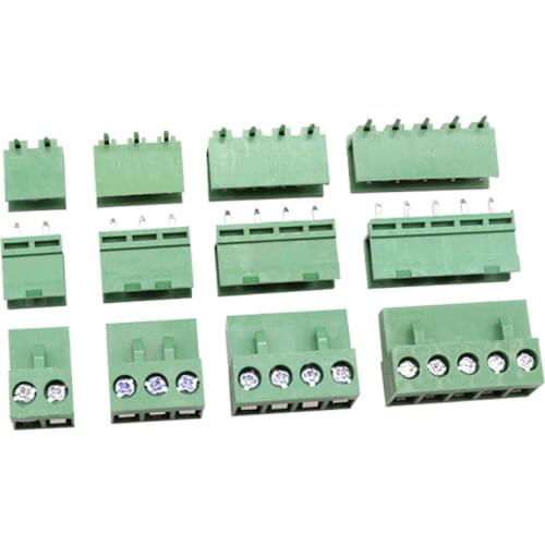 10 sets ht5.08 2/3/4/5/6/7/8pin Terminal plug type 300V 10A 5.08mm pitch connector pcb screw terminal block