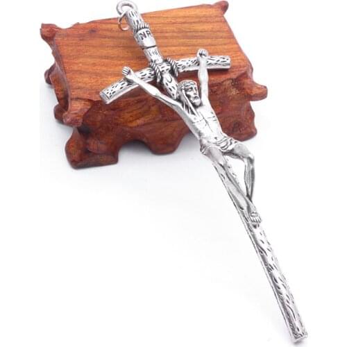 2 Church Relics Jesus on the Stand Cross Wall Crucifix Antique Home Chapel Decor