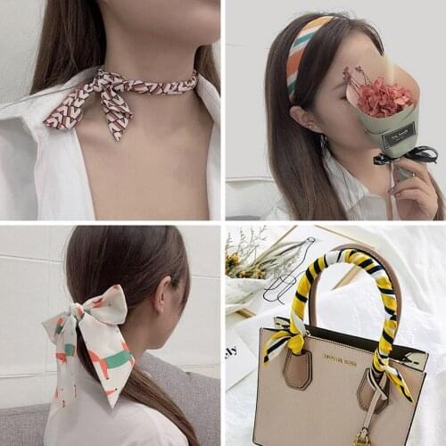 40 Colors New Silk Small Women Fashion Scarf Hair Bag Handle Decoration Tie Multifunction Hand Ribbon 5*90cm Fashion Cheapest