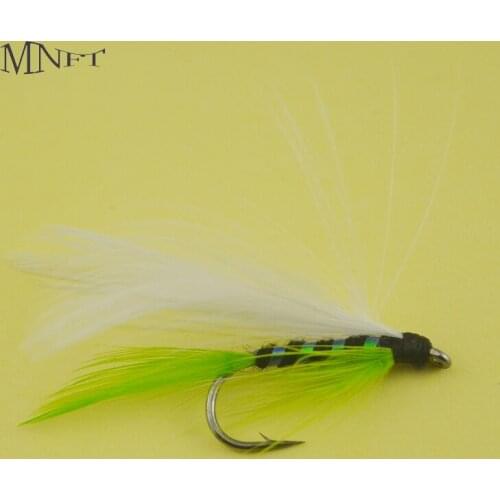 MNFT 6PCS Or 10PCS 7# Green Tail Rainbow Zebra Film Body May Fly Trout Fishing Lures
