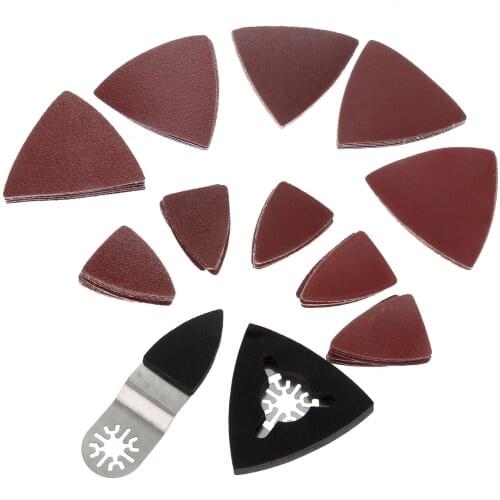 77pcs/set Mix Sanding Paper/Sandpaper with Finger Triangular Sanding Pad Oscillating Multi-tool for Multimaster Fein Dremel