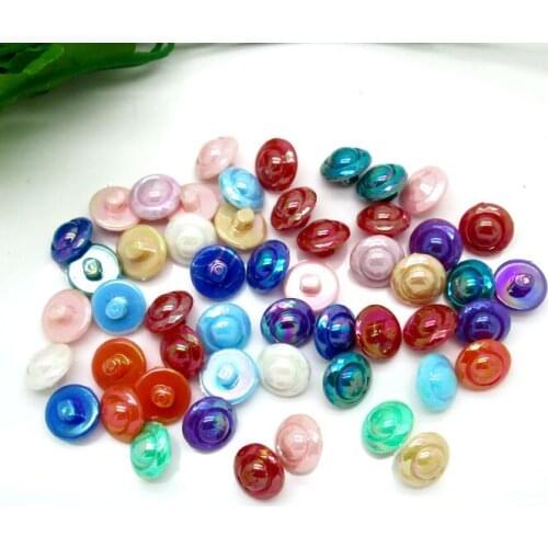 50Pcs 13mm Mixed Acrylic Double Round Sewing Buttons For Kids Clothes Scrapbooking Decorative Botones Handicraft DIY Accessorie