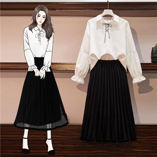 Will spring a new dress suit 200 jins big yards dress chiffon blouse s two-piece G962