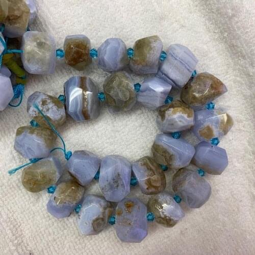 Natural Brazil blue lace agates/ chalcedony beads natural stone beads DIY loose beads for jewelry making strand 15" wholesale
