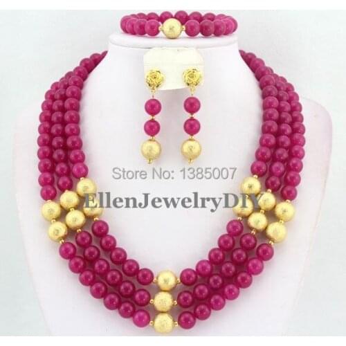 Elegant!!African Beads Necklace Set African Jewelry Sets Nigerian Wedding African Beads Bridal Jewelry SetFree Shipping JL4204
