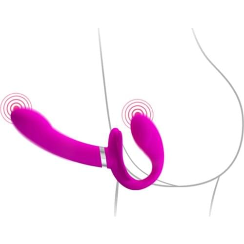 Strapless Strap-on Dildo Vibrator for Couples Strapon for Lesiban Double Penetration Vibrator Butt Plug Anal Vibrator for Women