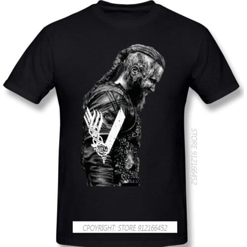 Ragnar Lothbrok T Shirt KING RAGNAR LOTHBROK VIKINGS T-Shirts Cotton Male Tees Shirt Print Short-Sleeve Tshirt