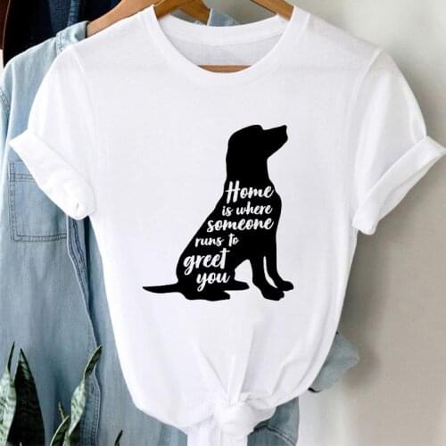 Womens T-shirts 2021 Harajuku Animal Dog Graphic t shirt Casual Female T-shirt Summer T-shirt Short Sleeve O-neck Tops Tees