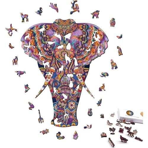 Artistic Animal Wooden Puzzles Cat Owl Cock Wooden Jigsaw Puzzle DIY Wood Jigsaw Puzzle Educational Toys For Kids Adults