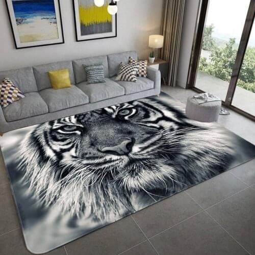 3D print grey tiger rug living room and bedroom kids room abstract carpet colorful anti-slip butterfly floor mat home Decor