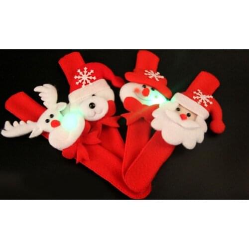 Party Slap Circle Lightweight Funny Velvet Cloth Christmas Glow Slap Bracelets Toys Gift Kids Party Decoration Glow Bangle