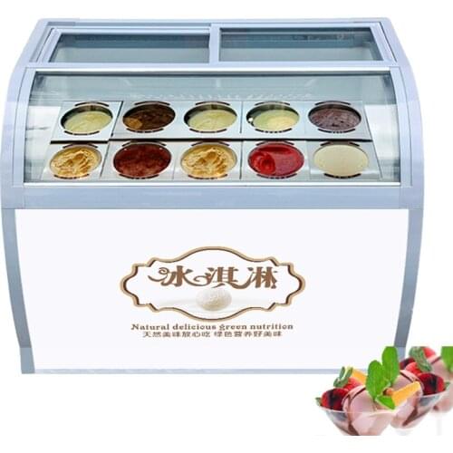 The Summer Hot Sell Ice Cream Display Cabinet Commercial large Capacity Hard Ice Cream Showcase Freezers 180W