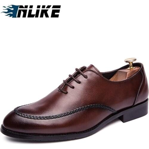 Men Wedding Shoes Microfiber Leather Formal Business Pointed Toe for Man Dress Shoes