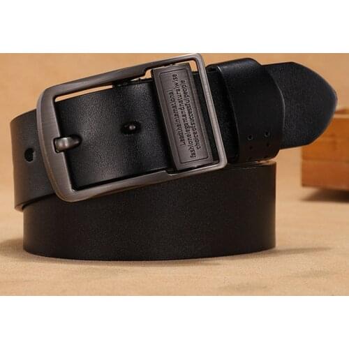 130 140 150 160 170cm Genuine Leather Belt Men Vintage Alloy Pin Buckle Large Size Male Belts Luxury Brand Design Waist Belt Men