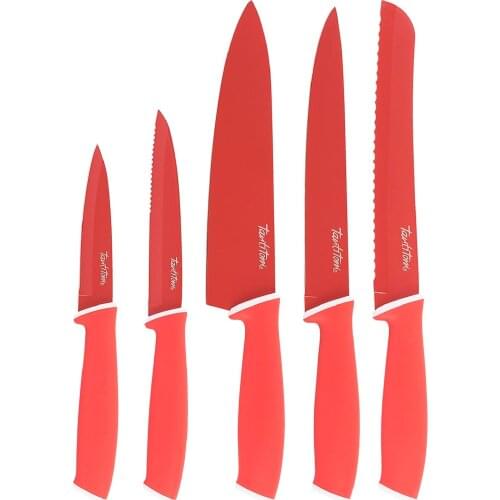 5 li Red Knife Set