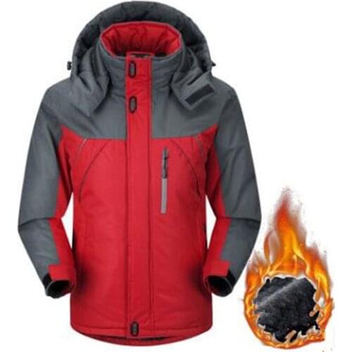 NEW Mens and womens outdoor clothing plus velvet padded cotton-padded jacket windproof warm mountaineering waterproof jacket