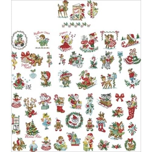 Paris Christmas Atlas patterns counted 11CT 14CT 18CT Cross Stitch Set DIY Cross-stitch Kits Embroidery Needlework Home Decor