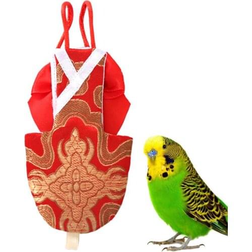 Pet Parrot Clothes Parrot Diaper Bird Pant Cute Pet Flying Suit Pilot Clothing for Cockatiel Parakeet (Size XS-XL)