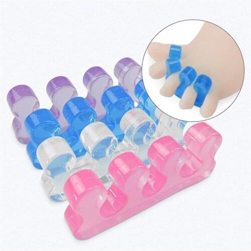 2Pcs/pair 4 Colors Soft Silicone Toe Separator Flexible Finger Spacer Manicure Pedicure Nail Toe Separating Straighteners Tool