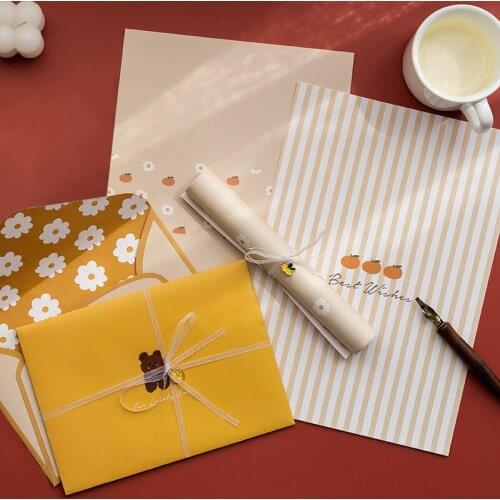 Romantic Cartoon Handwritten Love Letter Letter Paper Greeting Card Couple Fresh Student Confession Envelope Paper Decoration