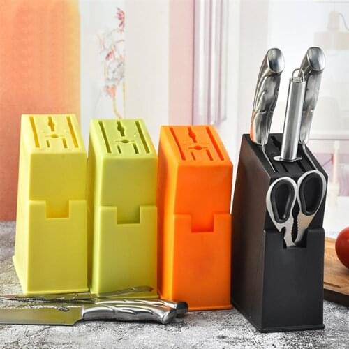 Plastic Knives Holder Durable Knife Storage Organizer Shelf Drain Rack Cutlery Display Stand For Home Kitchen Knife Holder Stand