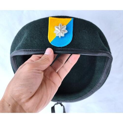 Tomwang2012 US Army 8th Special Forces Group Wool Green Beret LIEUTENANT COLONEL DEVICE INSIGNIA Military Hat 1963~1972