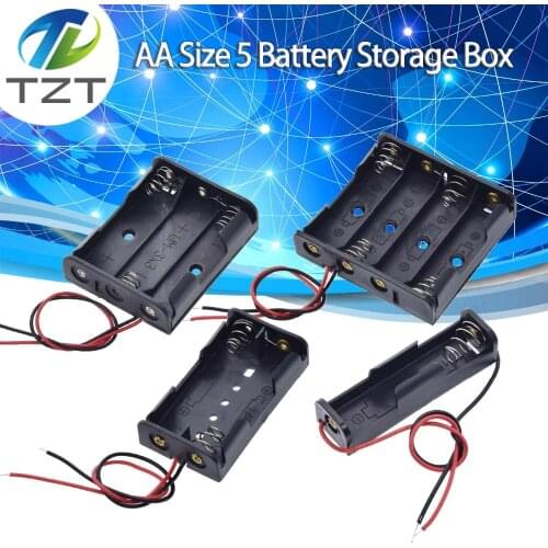 TZT AA Size 5 Battery Storage Box Case Holder Leads With 1 2 3 4 Slots Container Bag DIY Standard Batteries Charging