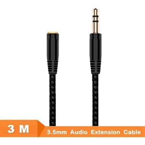 New 3M 10ft Jack 3.5mm Earphone Extension Cable Female to Male F/M Headphone Stereo Audio Cable AUX Cord for Speaker Phone MP3