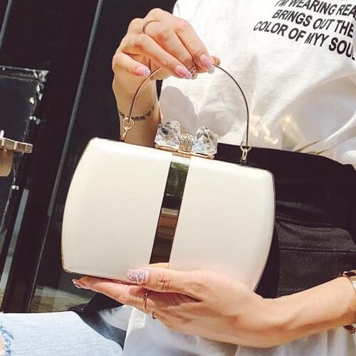 Fashion Diamond Evening Clutch Women Chains Shoulder Bags Gold Round Handle Handbags Designer Rhinestone Crossbody Bag Shiny Bag