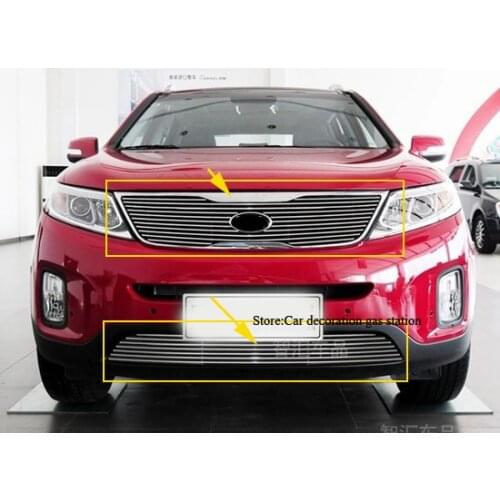 High quality stainless steel Front Grille Around Trim Racing Grills Trim For Kia Sorento 2013
