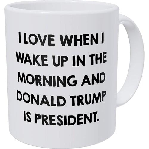 I Love/hate When I Wake Up In The Morning and Donald Trump Is President 11 Ounces Funny Coffee Mug