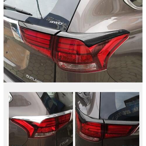 4pcs/set For Mitsubishi Outlander 2016 -2020 ABS Chrome Taillight Streamer Trim Rear Tail Lamp Light Bezel Cover Hood Auto Parts