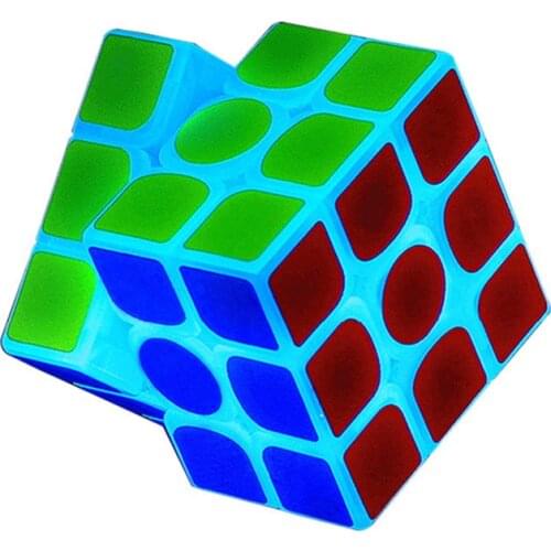 ZCUBE Glow In The Dark Magic Cube 3x3x3 Matte Sticker Blue Luminous Puzzle Cube Childrens Transparent Racing Competition Cube