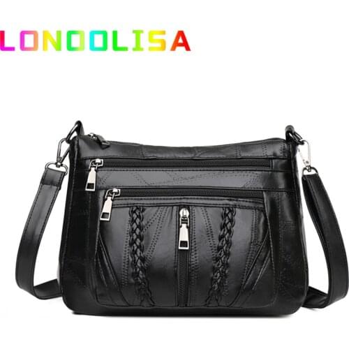 Casual Solid Color Vintage Soft PU Leather Crossbody Bags for Women Fashion Ladies Shoulder Messenger Bags Purses and Handbags