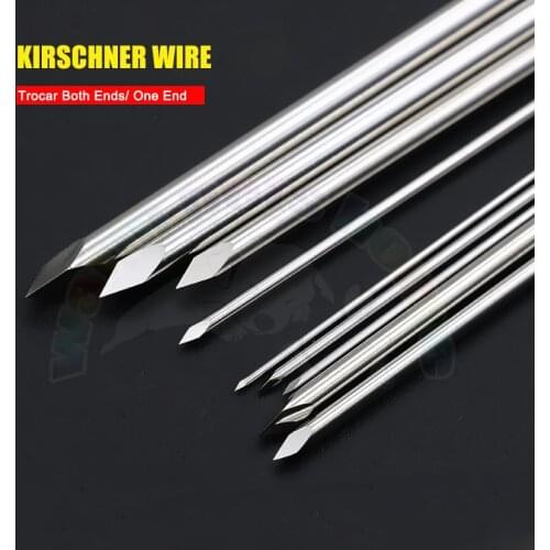 10pcs Orthopedic Kirschner Wire Veterinary Surgery K-Wire Pins Trocar both Ends Veterinary Tools