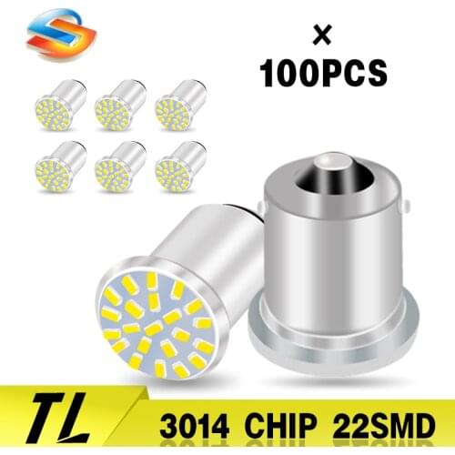 100 PCS Car 1157 LED BAY15D 3014 Chip 22SMD Auto LED Light Lamp Turn Signal Brake Lights White