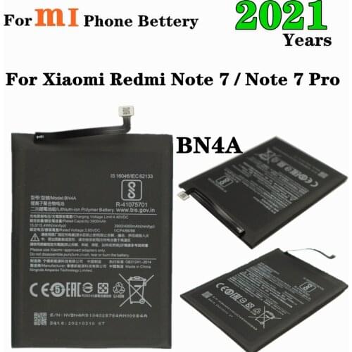 2021 BN4A For Xiaomi Redmi Note7 Note 7 Pro M1901F7C Replacement Battery Real Capacity 4000mAh High Quality Batteries