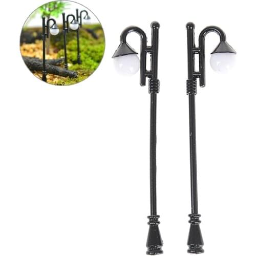 3Pcs Modelmaking Hexagonal Single-head LED Lights Model Toys Metal Park Courtyard Lanterns Model Streets Lamp